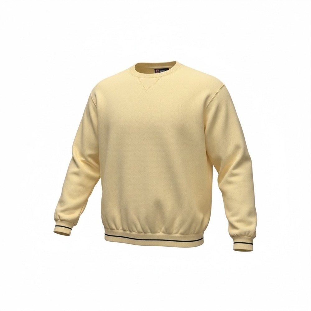 Chaps Ralph Lauren Mens Yellow Crew Neck Sweatshirt‎ Size M Ribbed Cuffs